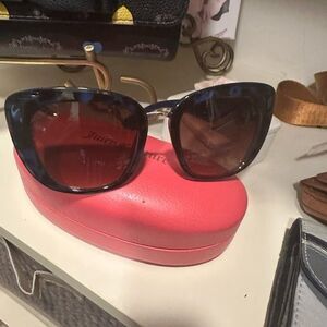 Juicy Couture Black and Blue Leopard Print Sunglasses Like New